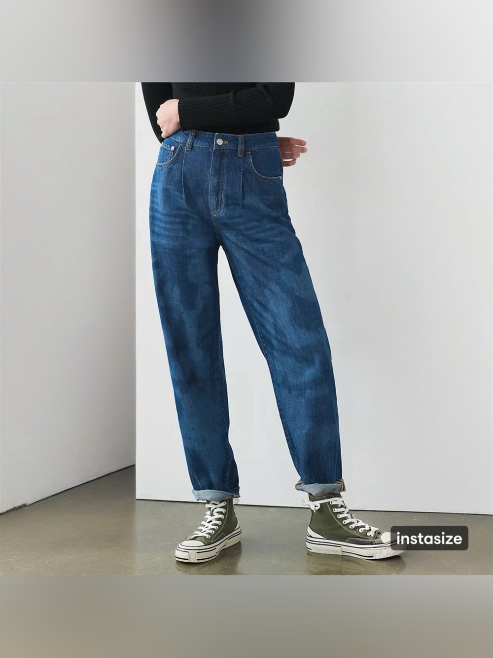 ANTHROPOLOGIE Pilcro The Breaker High Rise Pleated Barrel Leg Jeans Tapered 26 - Picture 2 of 14
